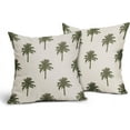 thumbnail image 2 of Olive Green Palm Tree Pillow Covers 20X20 InchTropical Coconut Trees Coastal Plants Decorative Pillow Cases Set of 2 Summer Retro Cotton Linen Throw Pillows Home Decor For Sofa Porch Couch Outdoor, 2 of 6