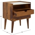 thumbnail image 3 of Safavieh Alexi Modern Wood and Marble Night Stands, White Marble/Brown, 3 of 6