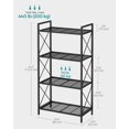 thumbnail image 2 of 4-Tier Metal Storage Rack, Shelving Unit with X Side Frames, Dense Mesh, 12.6 x 23.6 x 44.3 Inches, for Entryway, Kitchen, Living Room, Bathroom, Industrial Style, Ink Black UBSC164B01, 2 of 11