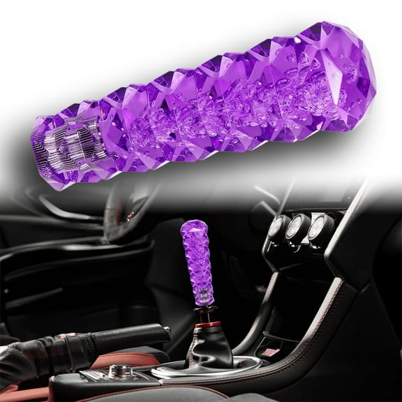Purple 3D Diamond Crystal VIP Sty Manual Bubble Shifter Shift Knob Head - 150mm