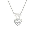thumbnail image 2 of Delight Jewelry Silvertone Large Clear Crystal Heart with AB Crystal Heartbeat Silvertone Dream Big Pendant Necklace, 25", 2 of 4