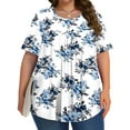 thumbnail image 4 of Fantaslook Womens Plus Size Tops Tunic Short Sleeve Shirts Floral Blouses Loose Summer Tops, 4 of 6