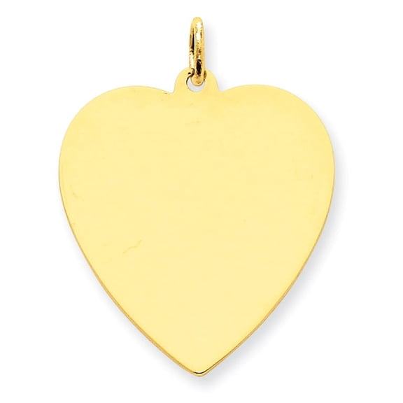 FJC Finejewelers 14k Yellow Gold Plain .018 Gauge Engravable Heart Disc Charm