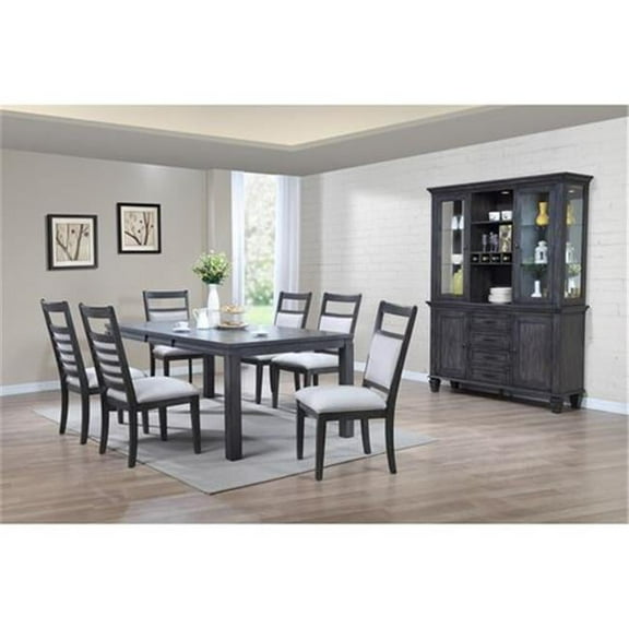 Sunset Trading Shades of Gray 9 Piece Dining Set with China Cabinet
