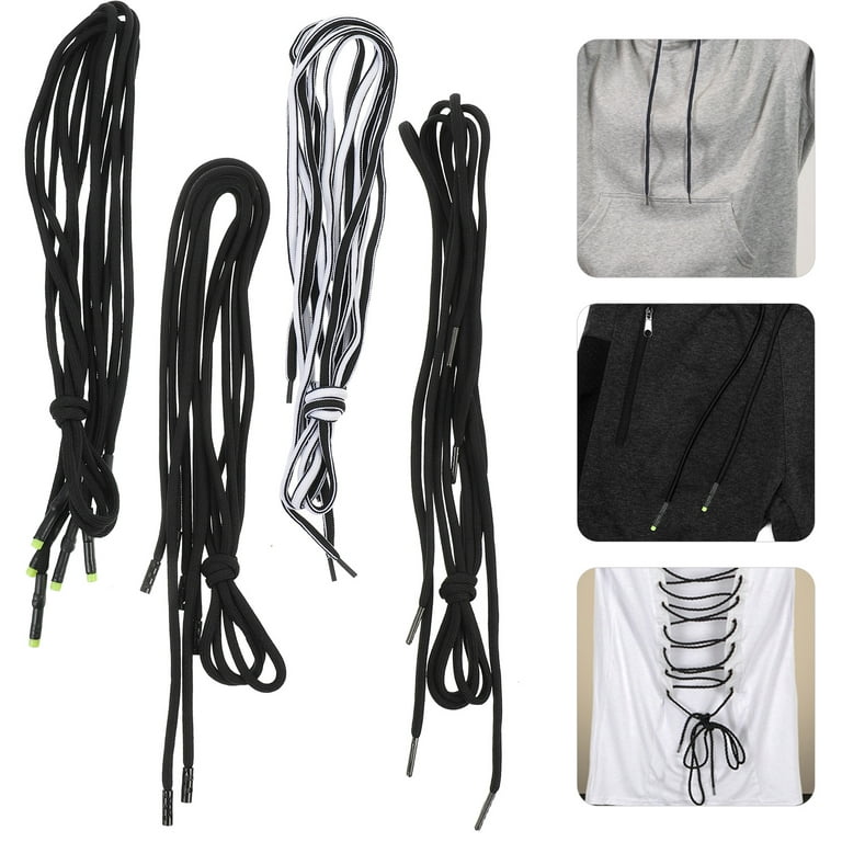 10pcs black booty shorts Trousers Drawstrings Hoodie String Replacement