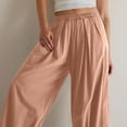 thumbnail image 5 of HAPIMO Capris Cotton Linen Pants Petal Tube for Women Leisure Relaxed Daily Floral Print Trousers Trendy Clothes Elastic Waist Retro Gold XXL, 5 of 9