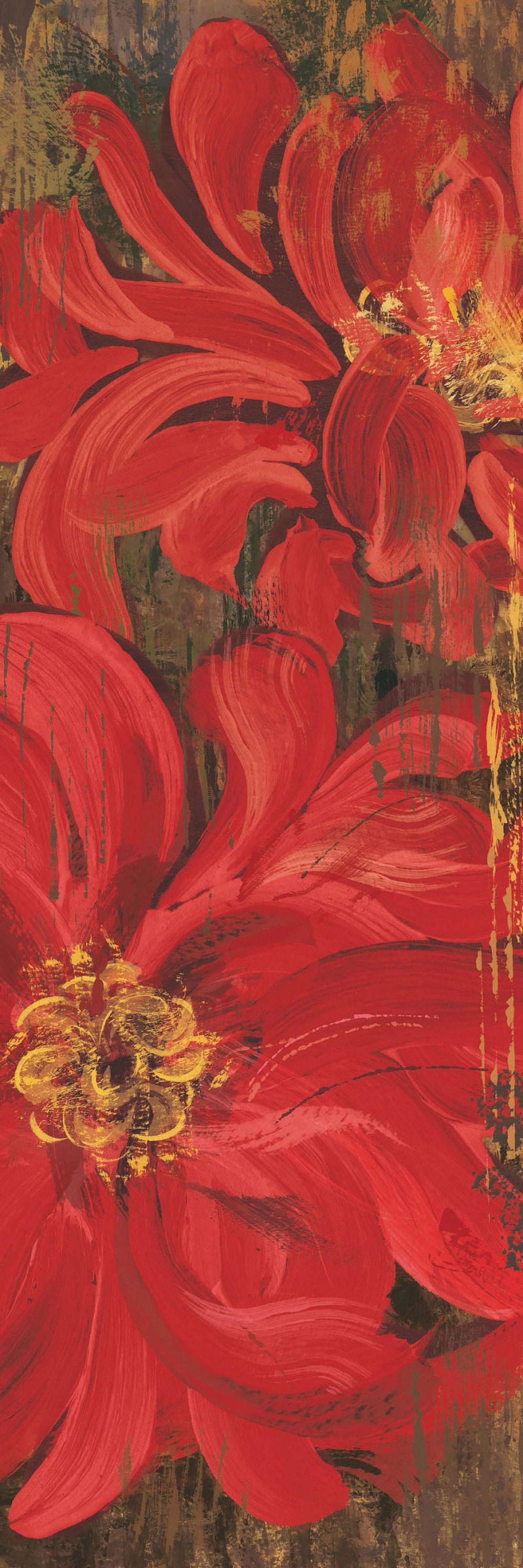 Marmont Hill "Floral Frenzy Red II" Painting Print on Canvas