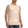 thumbnail image 2 of Bingfone Geese and Flower Pattern Men's Tank Tops Workout Sleeveless Tee Shirts Running Beach Tanks for Men-Medium, 2 of 8