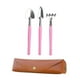 thumbnail image 5 of Herramientas de jardinería mini de hojas de rastrillo de mano con bolsa de almacenamiento de cuero PU Herramientas de plantación práctica para macetas Rosa, 5 of 8