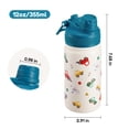 thumbnail image 3 of Hawsaiy 12oz Insulated Kids Water Bottle with Double Drinking Lids, Stainless Steel Water Bottle for School & Outdoor, Beige Car, 3 of 8