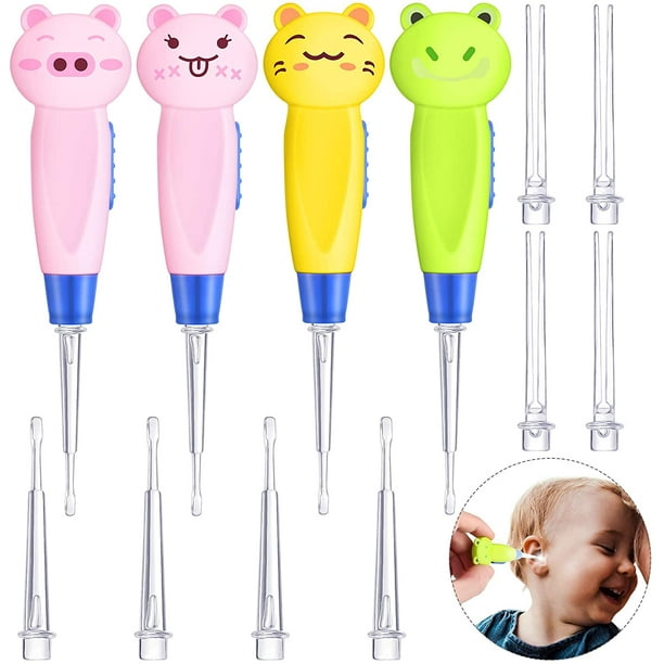 4 Pieces Kids Ear Wax Removal LED Light Children Earwax Remover Tool