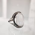 thumbnail image 3 of Natural Rainbow Moonstone Ring, Blue Fire Moonstone Ring, June Birthstone, Bohemian Band, 925 Sterling Silver, Womens Ring, Christmas, Thanksgiving, Handmade, Statement Jewelry, Natural Gemstone Ring, 3 of 7