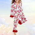 thumbnail image 2 of MEZZALL Girls 2025 Spring New Relaxed Personality Print Home Comfort Set Pajamas, Red, 2-3 Years, 2 of 4