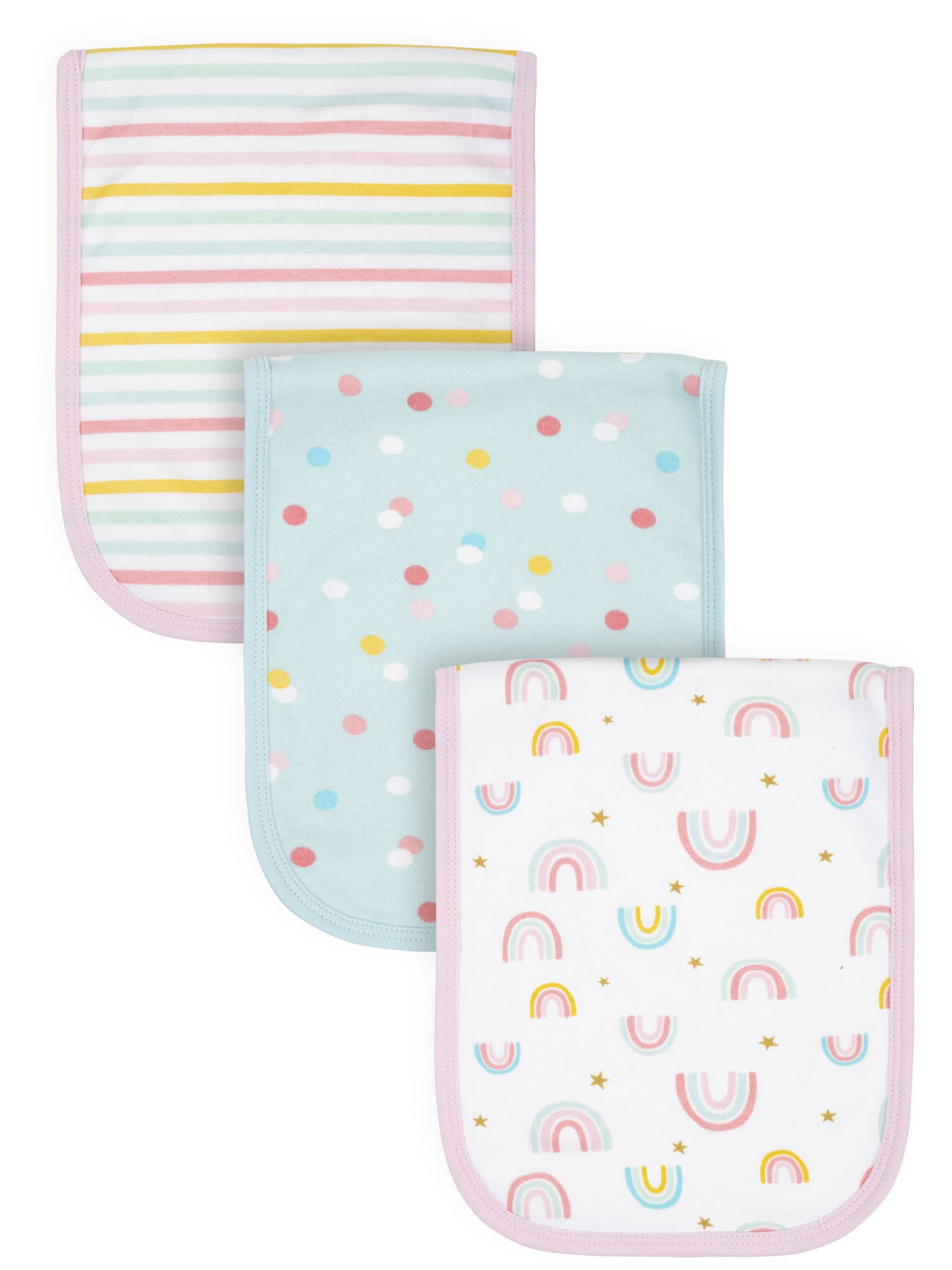 Gerber Baby Girls Burp Cloths, 3Pack