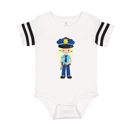 

Inktastic Cute Girl Police Girl Blonde Hair Police Uniform Gift Baby Girl Bodysuit