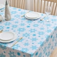 thumbnail image 4 of Winter Snowflake Tablecloth Rectanglar Blue and White Snowflake Table Cloth - Oblong Polyester Wonderland Table Cover for Christmas Winter Holiday Party Decoration Washable Waterproof, 60 x 120 Inch, 4 of 6