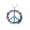 Blue Pink, variant on Silver Tone Retro Flower Crystal Rhinestone Hippie Peace Symbol Pendant Necklace, Blue Pink