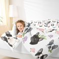 thumbnail image 4 of Homewish Cartoon French Bulldog 7-Piece Twin Bedding,Pink Purple Roses Bedding Comforter Set,White,Polkadot Reversible, 4 of 8