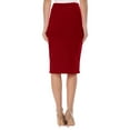 thumbnail image 3 of Women's 2 Pack High Waist Stretch Pull On Pencil Midi Skirt Casual Office Soft Fit, 3 of 5