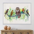 thumbnail image 2 of Designart 'Bird Friends With Owl On A Branch' Traditional Framed Canvas Wall Art Print, 2 of 5