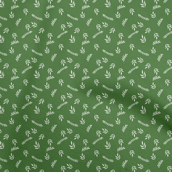 oneOone Cotton Poplin Green Fabric Leaves Sewing Fabric By The Yard Printed Diy Clothing Sewing Supplies 56 Inch Wide