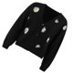 thumbnail image 1 of Jumpingount Suéter de mujer Lints invierno otoño estampado de flores adorables estampado de manga larga cuello en V transpirable lavable suelto señoras Prendas para la parte del cuerpo Negro METRO Jumpingount AP012615-17, 1 of 1