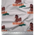 thumbnail image 1 of Soimoi Tissu Poly Georgette Imprimé Cheval pour Enfants au Mètre, 52 Pouces de Large, 1 of 3