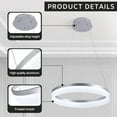 thumbnail image 4 of ZXNYH Modern LED Pendant Light 19.7" Dimmable 1-Ring Circular Chandelier Adjustable Hanging Pendant Lighting for Kitchen Island Dining Room Living Room Foyer Entry Restaurant, 6500K, Silver, 4 of 4