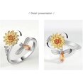 thumbnail image 2 of NETSENG 925 sterling silver swivel ring opening adjustable decompression ring, sunflower, silver, 2 of 7