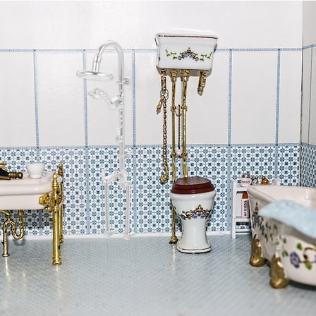 ELAYARD Dollhouse Bathroom Supplies Dollhouse Shower Head Decor Silver Plastic 1Pcs