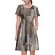 thumbnail image 1 of Balery Wooden Texture Vestidos sueltos de manga corta para mujer, vestidos de verano 2025, vestidos casuales de corte A con vuelo., 1 of 6