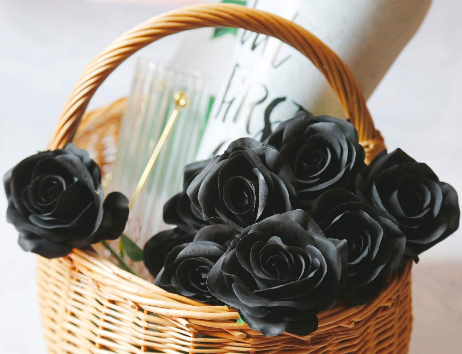 10pcs Silk Roses Artificial Flowers Fake Rose for Arrangement Wedding Party Home Decoration (Fuchsia)