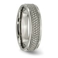 thumbnail image 4 of Auriga Fine Jewelry Titanium Ridged Edge Weave Design 6mm Band for Men Size 13, 4 of 6