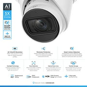 Amcrest 4K Optical Zoom AI IP PoE Camera, Varifocal 8MP Outdoor IP POE AI Camera Turret, Face Detection, Human/Vehicle Detection, 2.7mm~13.5mm Lens, IP67, 5X Optical Zoom (IP8M-VT2879EW-AI)