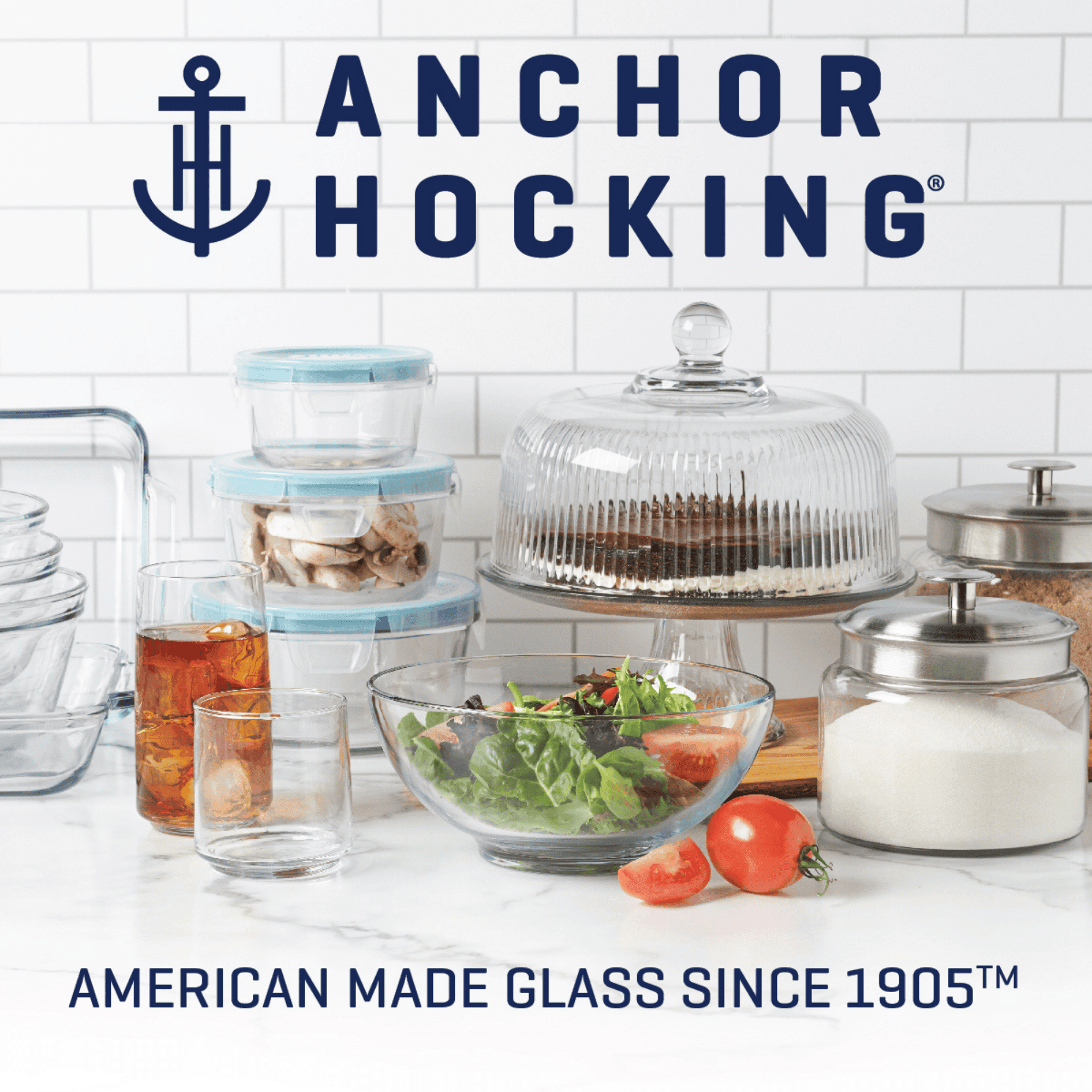 Anchor Hocking 32-Piece Glass Food Storage Containers with Colorful BPA-Free Lids