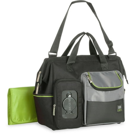 Baby Boom Places & Spaces Clamshell Duffle Diaper Bag, Black/Green - www.speedy25.com