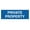 Blue, variant on Basic Private Property Sign (Black / Silver) - Small
