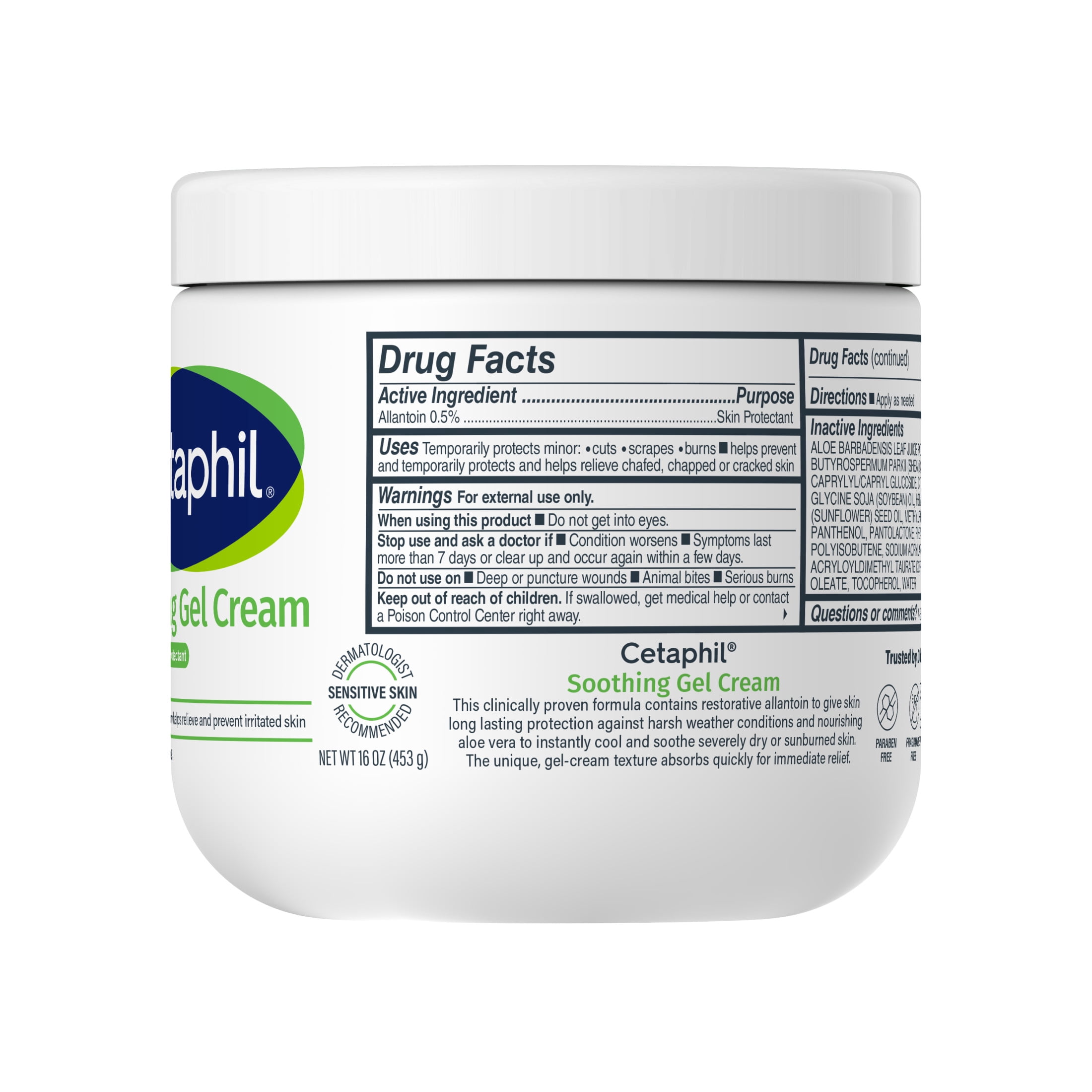 Cetaphil Soothing Gel-Cream with Aloe Instantly Soothes and Hydrates Sensitive Skin, 16 oz