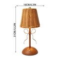 thumbnail image 3 of Vintage Rattan LED Table Lamp, Rechargeable Touch Dimmable Bedside Light with Woven Shade, Cordless Accent Lamp for Bedroom, Living Room, Patio, Nightstand, A, 3 of 6