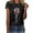 Black, variant on IROINNID Women's Round Neckline T-Shirt Short Sleeve Casual Tops Women Tops America Independence Day