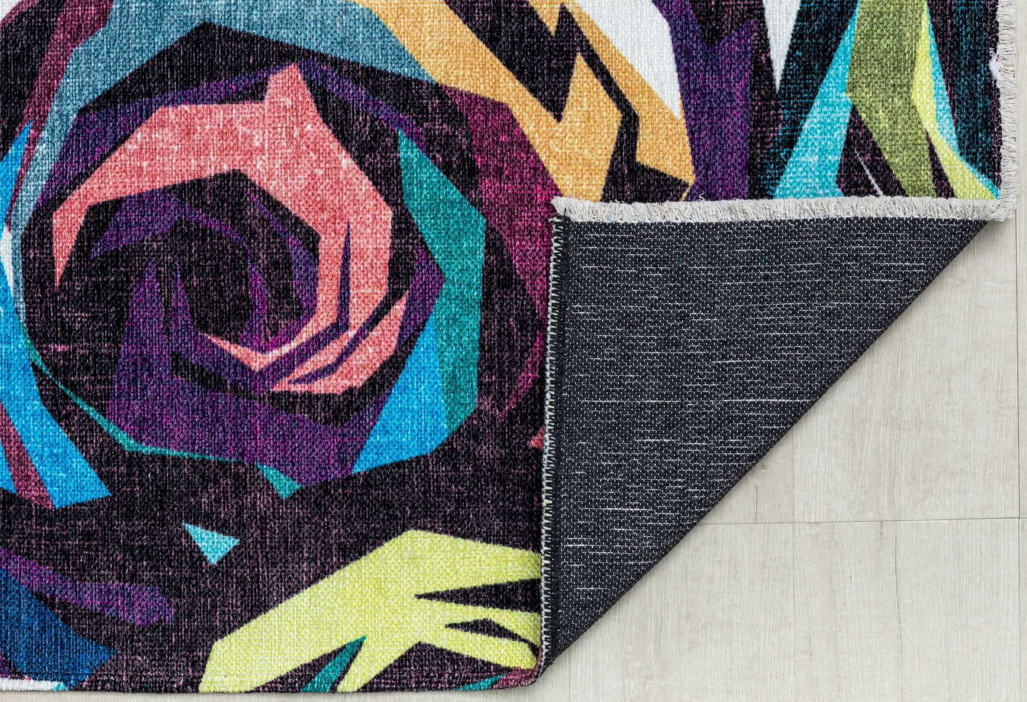 Elizabeth Sutton MI20B Every Rose Abstract/Floral Modern Black Area Rug, 7'10"X10'0"