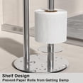 thumbnail image 5 of NIFFGAFF Brushed Nickel Toilet Paper Holder Stand,Free-Standing Toilet Paper Storage,Stainless Steel Toilet Tissue Paper Roll Storage Shelf and Dispenser Holds 3 Paper Rolls,Bathroom Accessories, 5 of 6