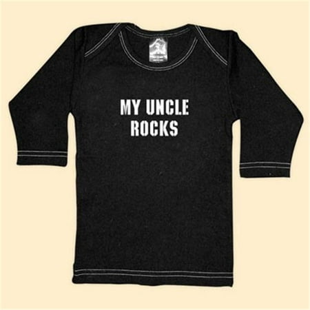 Rebel Ink Baby 301ls612 My Uncle Rocks- 6-12 Month Black Long Sleeve (Best Uncle Baby Shirts)