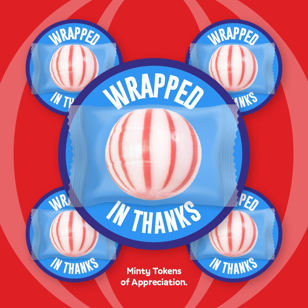 Colombina Jumbo Peppermint Candy, Red and White Mint Balls, 200