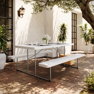 Lifetime 6-Foot W-Frame Desert Sand - HDPE Folding Picnic Table