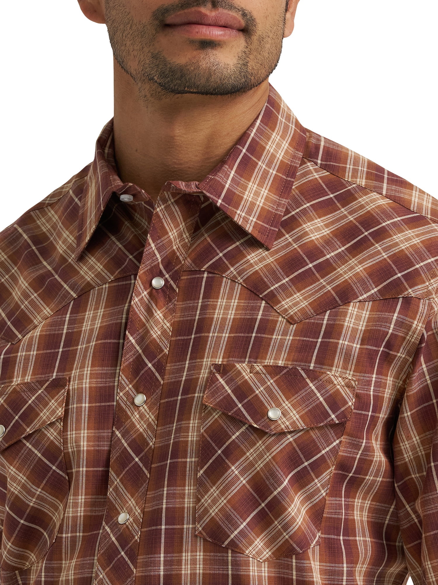 Wrangler® Men's and Big Men's Regular Fit Long Sleeve Western Shirt, Sizes S-5XL