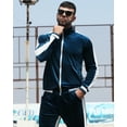 thumbnail image 5 of BUYJYA Men's Velour Tracksuit Set Velvet Sweatsuit Jogging Suits Full Zip Casual Jackets Pants 2 piece Warm Outfit Athletic Workout, 5 of 6