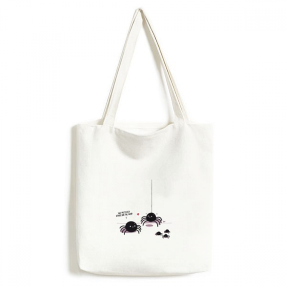 Spider Pattern Insect Cobweb Illustration Tote Canvas Bag Shopping Satchel Casual Handbag