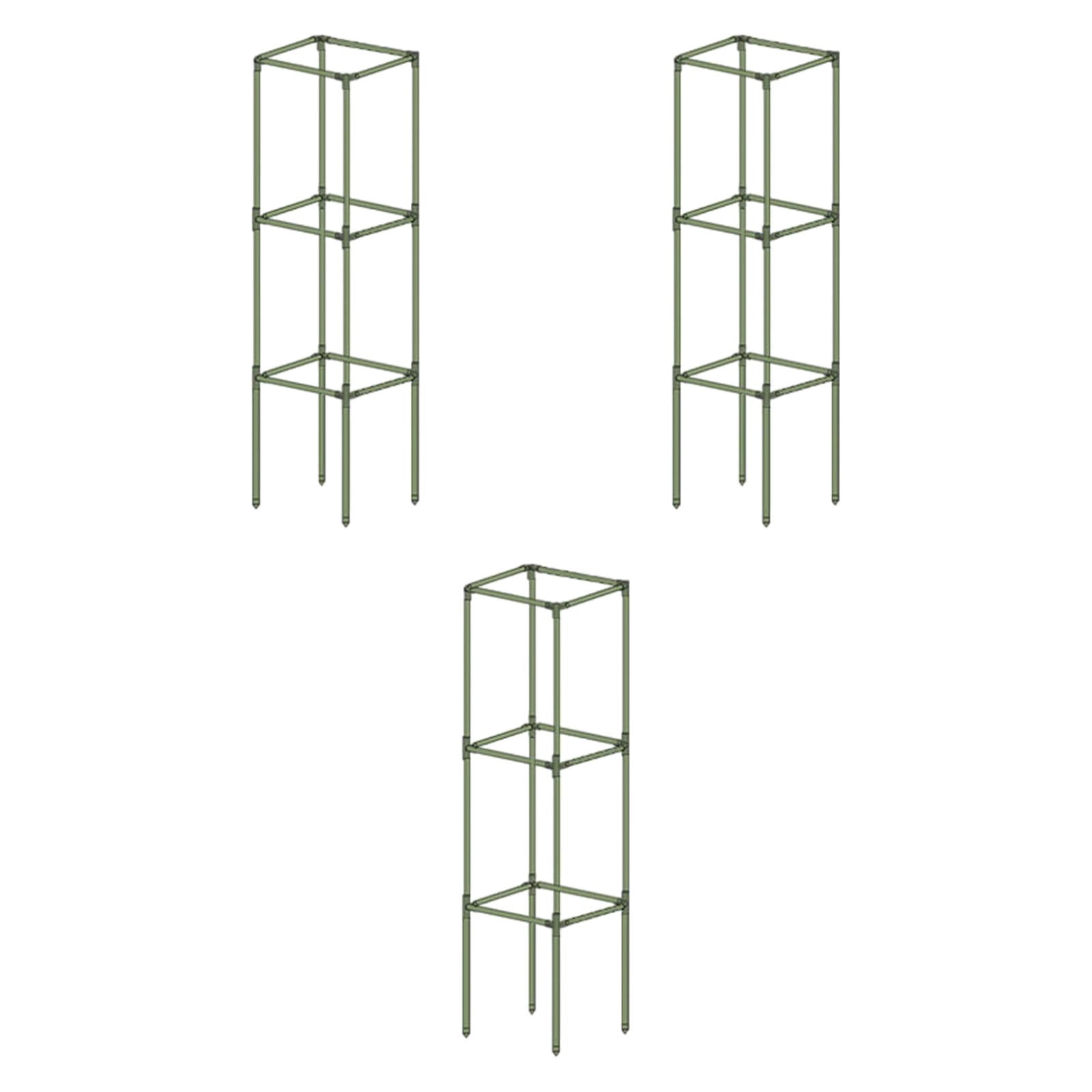Aymzbd 3Pcs Square Tomato Cages Vegetable Stake Trellis Versatile Plant Stakes Support