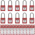 thumbnail image 1 of 10 Red Lockout Tagout Locks with 10 Lock Out Tag Out Tags, Keyed Different,Compliant Safety Locks(R, 1 of 5